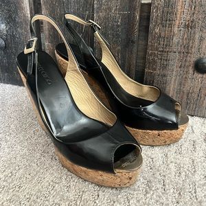 Jimmy Choo Black Patent Slingback sandals